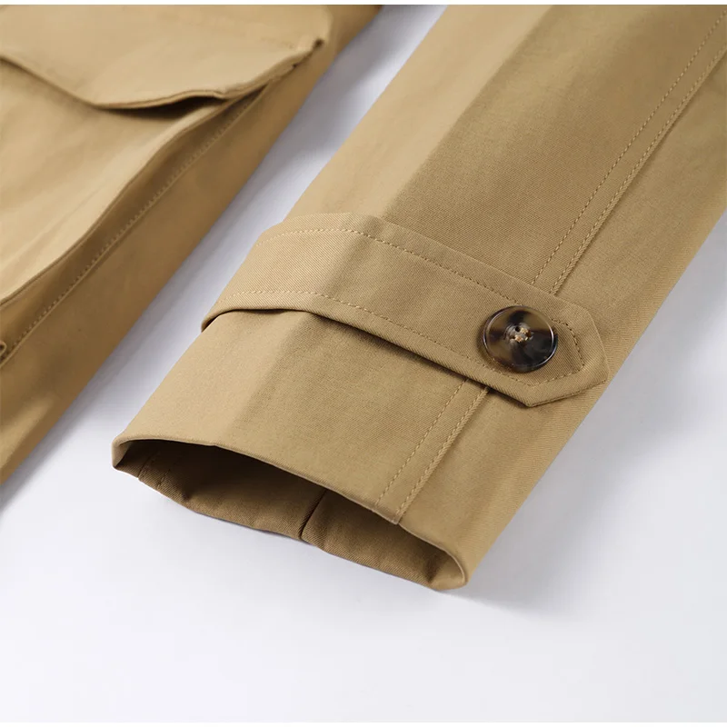 Pocket Stand Collar Long Sleeves Jacket Woman Single Breasted Solid Color Waist Cinching Jackets Versatile Women's New Jackets 25 S2d7bba2d22354a0aa06e49e30d28232d1