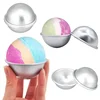 2PCS Round Aluminium Alloy Ball Bath Bomb Molds DIY Tool Bath Bomb Salt Ball Homemade Crafting Gifts Semicircle Sphere Mold 2