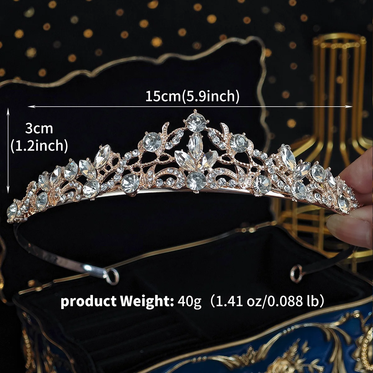 Fashion Sparkling Rhinestone Crown Tiara Bridal Headdress For Women jewelry accessories hair accessory hair headdress bridal headwear hair band crown