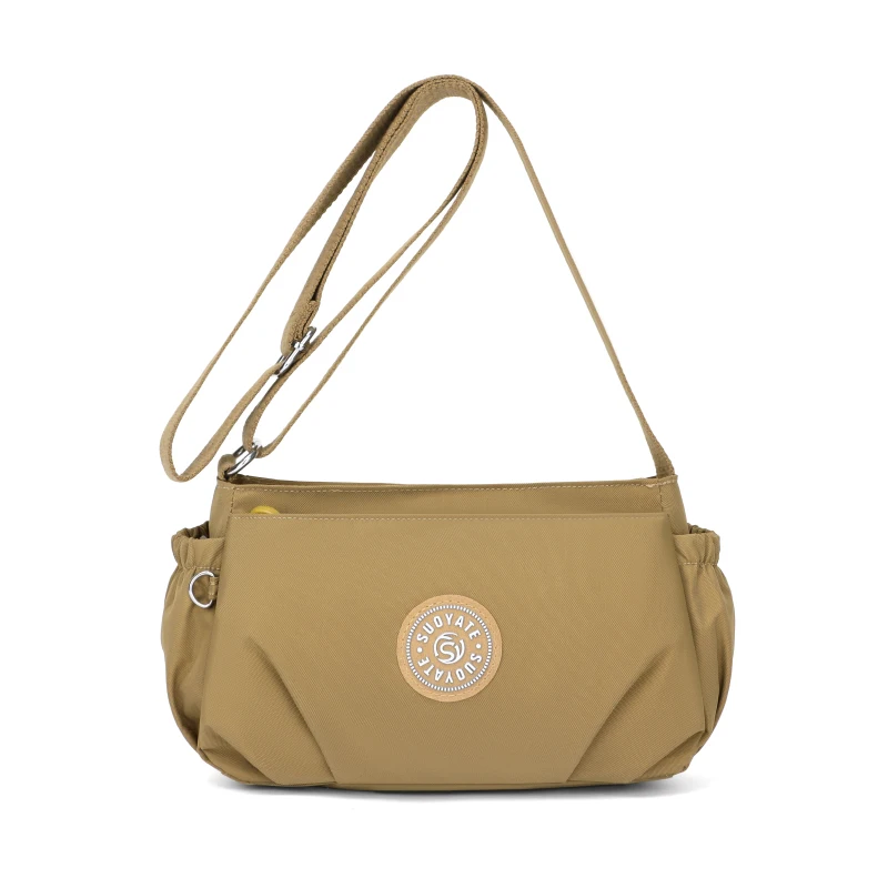 

2024 Nylon Women's Crossbody Bag Trend Small Shoulder Handbag Solid Color Waterproof Phone Bag Simple Shopper Zipper Purse