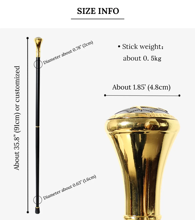91cm Gold Handle Freemasonry Walking Stick Men And Women Freemason Detachable Matel Walking Cane Mason Elegant Fashionable Canes