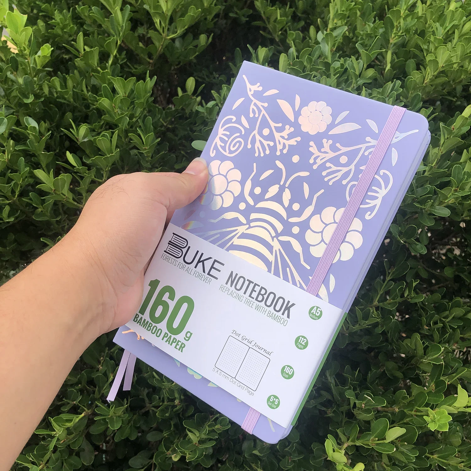 Premium Bullet Dotted Journal with Thick Bamboo Paper, 112 Pages, Dot Grid Notebook