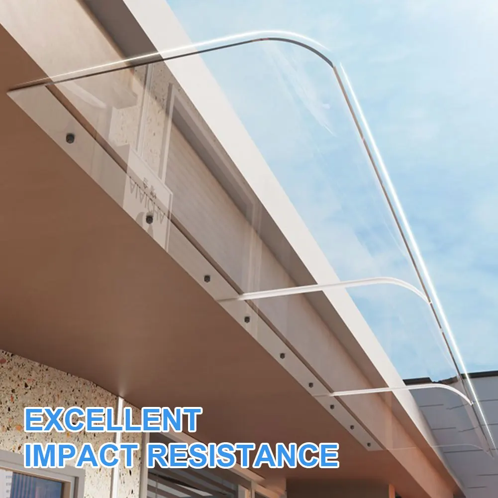 Window Door Wall Canop UV Rain Protection Transparent Invisible Rain Shelter Cover No Bracket Awning Canopy Window Awning Canopy