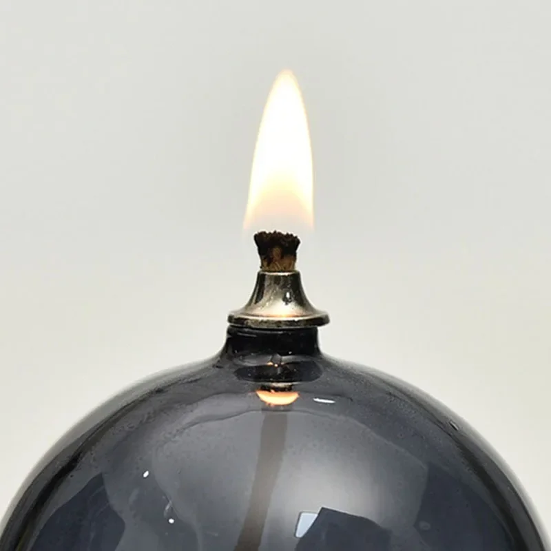 Glass Oil Lamp Handmade Refillable For Home Decor