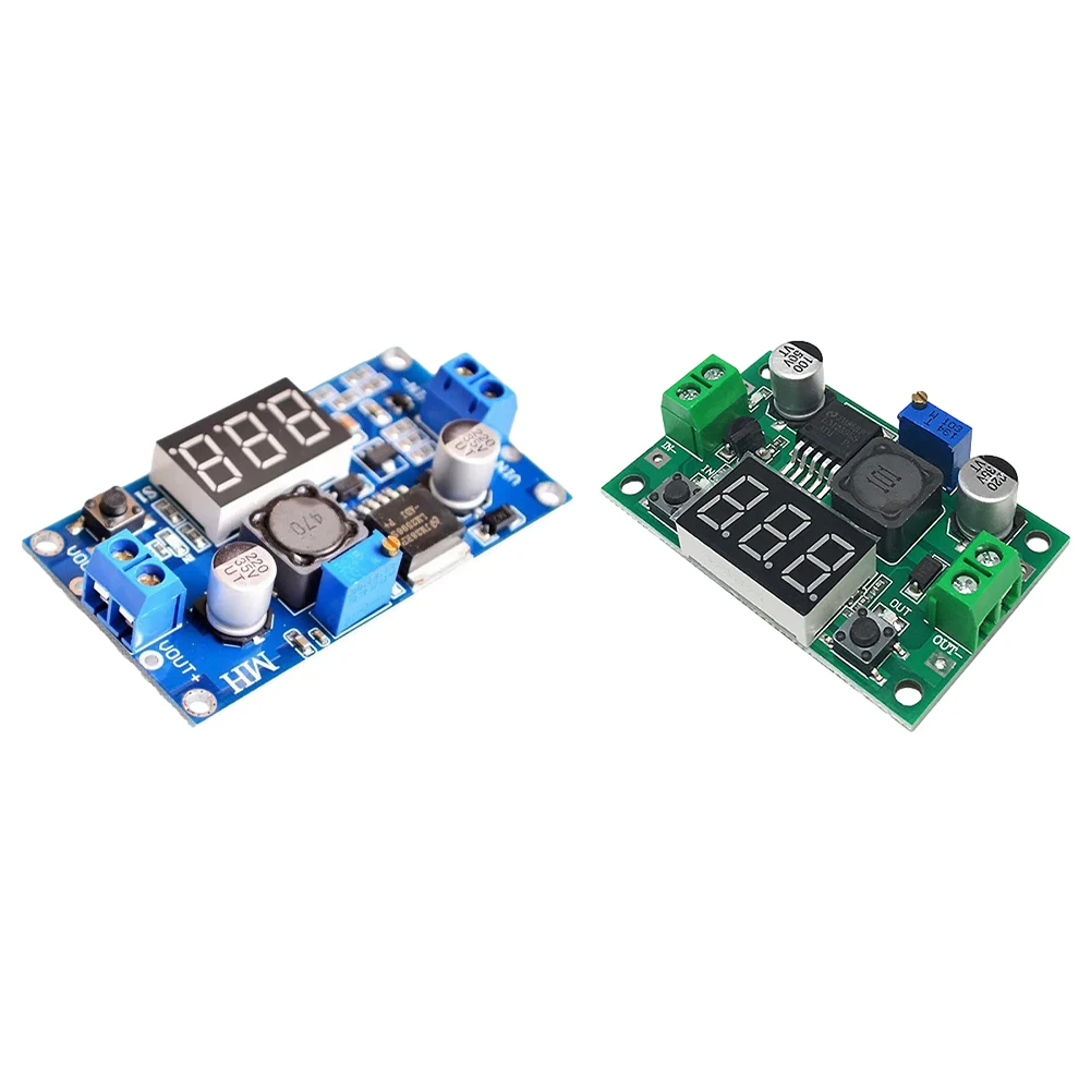 조정 가능한 LM2596 DC-DC 벅 레귤레이터 모듈 4.5-40V 입력 1.25-37V 출력(LED 전압계 포함) 고효율