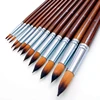 13pcs Professional Watercolor Paint Brushes Set Wood Long Handle Round Pointed Tip Soft Anti-Shedding Nylon Hair Paintbrush 3