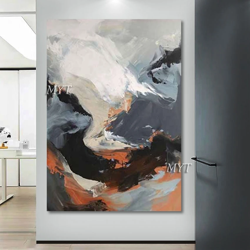 

Frameless Dark Color Abstract Canvas Painting Design Wall Art Picture For Hotel Acrylic Artwork Dropshipping Home Decoration