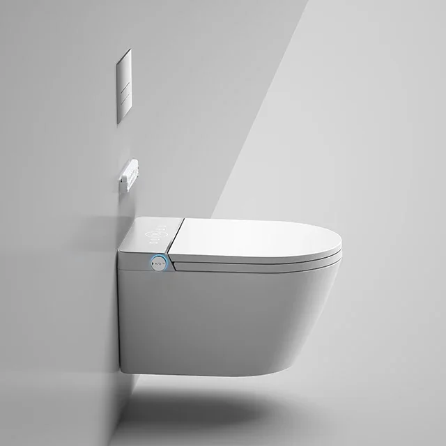 YYHC-Bathroom bidet foot sensor auto automatic flush intelligent wc complete set wall hung smart toilet with tank smart hanging 5