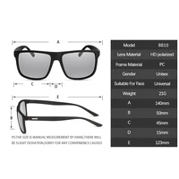 Lunettes de soleil polarisées carrées de luxe UV400 pour cyclisme, style vintage, pour hommes et femmes, mode, voyage, conduite, pêche, anti-vent 5