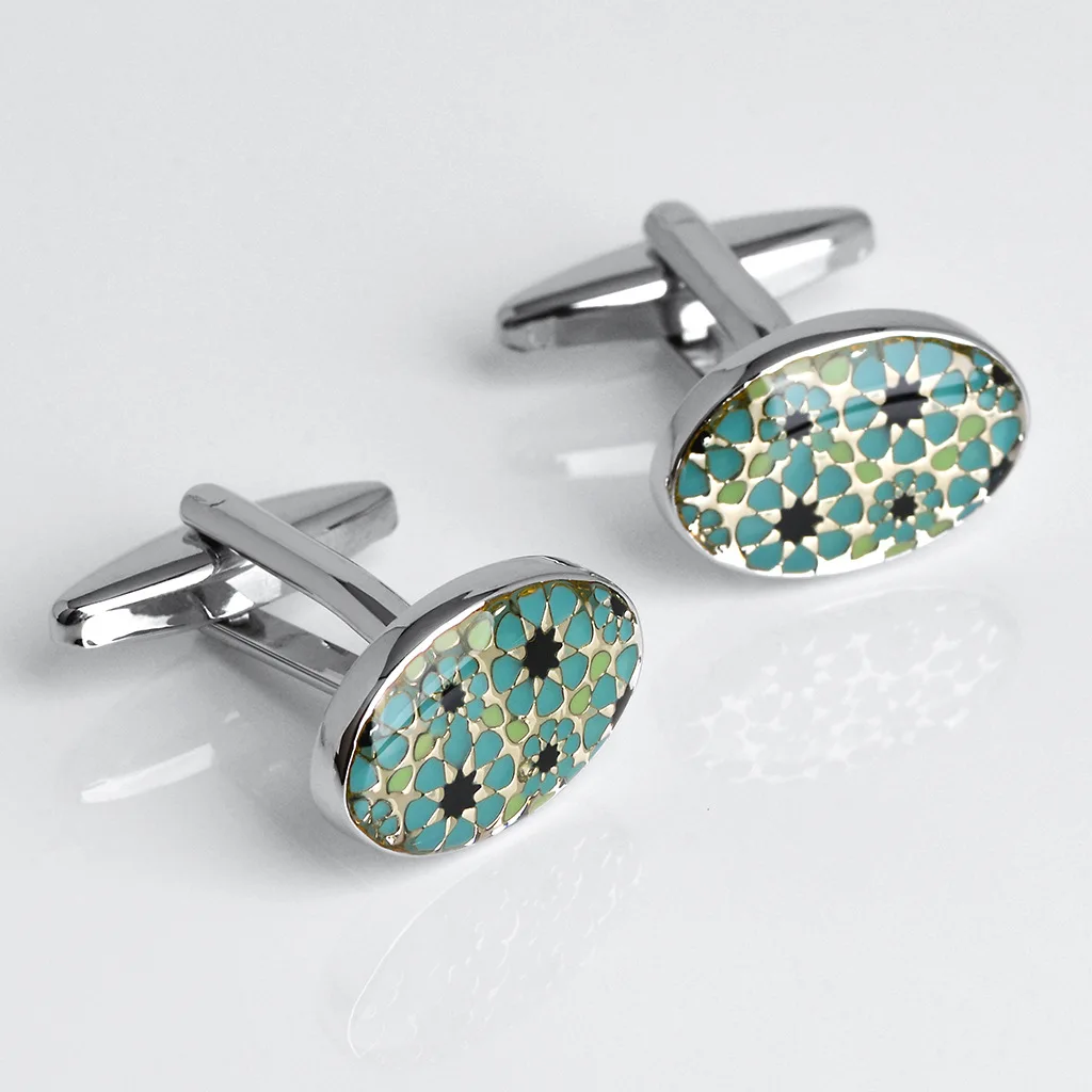 SAVOYSHI Oval Blue Cufflinks For Mens French Shirt Business Gift Jewelry Cuff Buttons High Quality Cuff Links