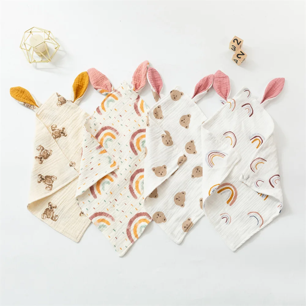 Muslin Square Towel Baby Blankets Newborn Sleeping Doll Soothe Appease Towel Cotton Baby Comforter Burp Cloth Teether Baby Stuff 4