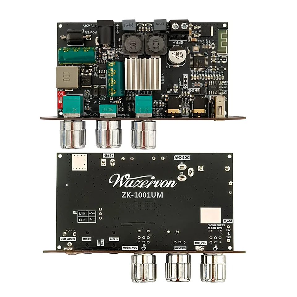 Scheda Amplificatore Mono ZK-1001U 100W Con Bluetooth 5.0, USB E AUX - Per Auto E Progetti Audio Fai-da-te, 9-24V