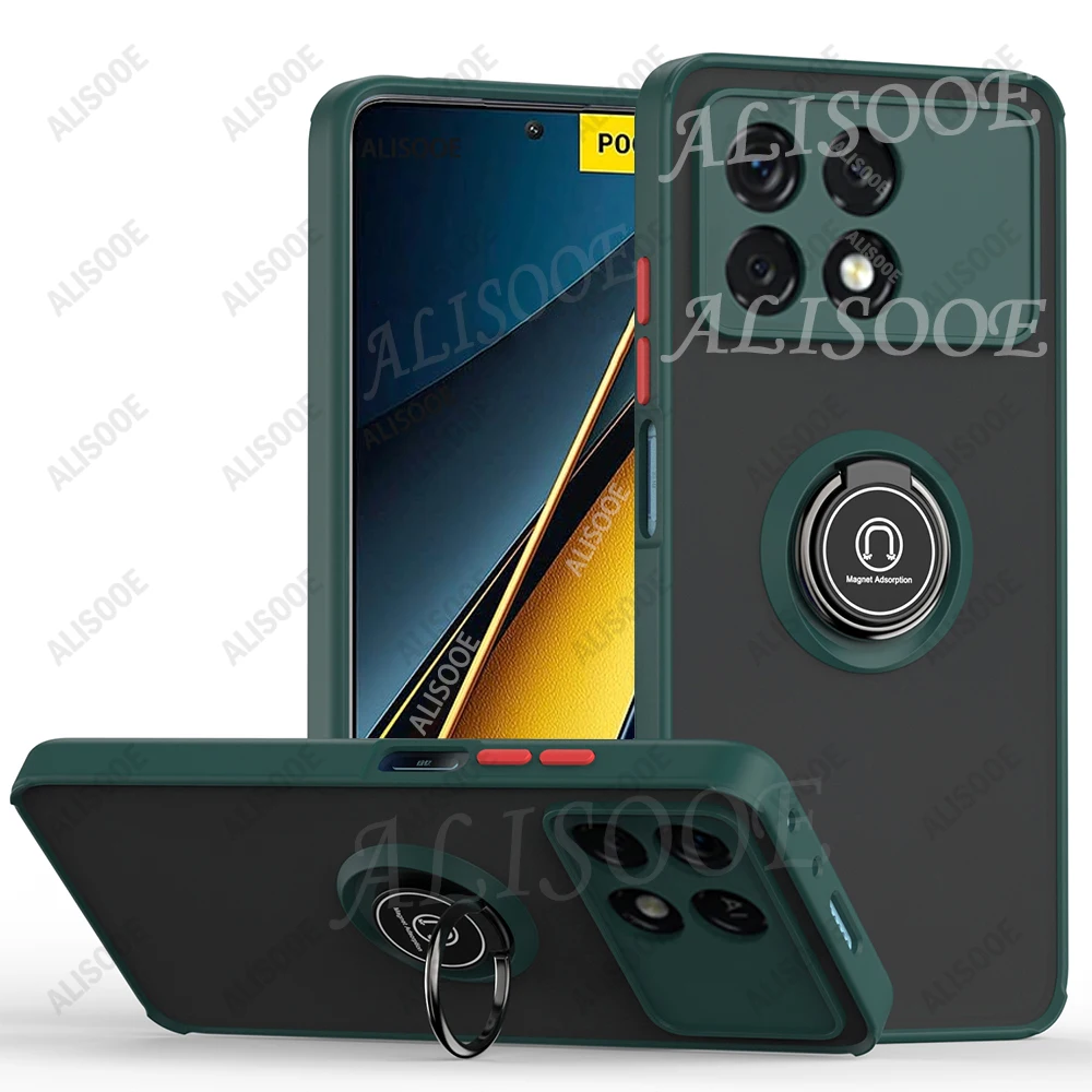 Kickstand Armor Ring Holder Protective Case - Shockproof Cover