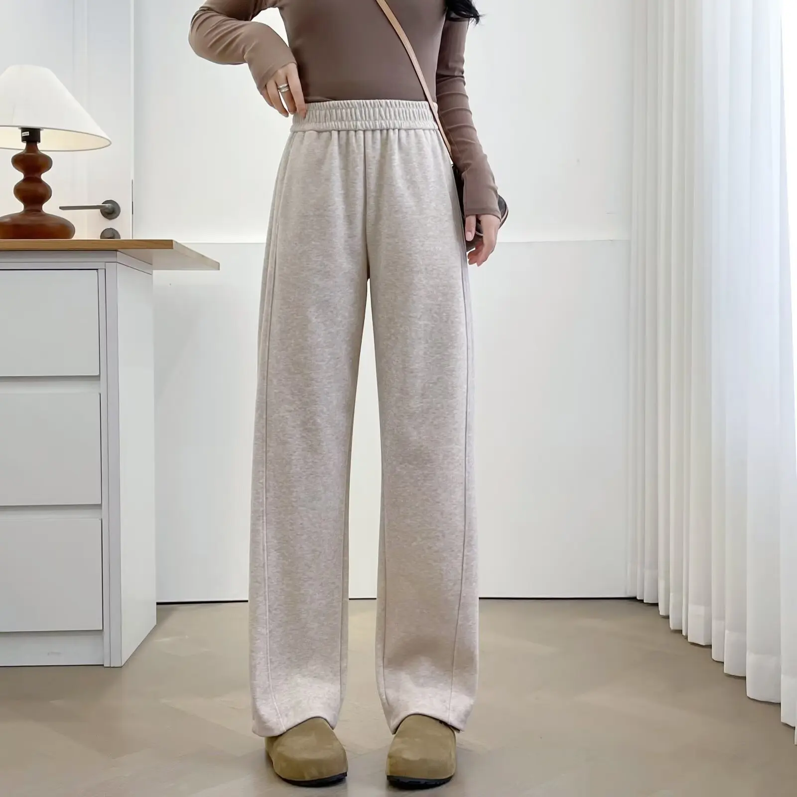 XXXXL Fashion Plus Size Women's Straight Leg Pants 2025 Autumn And Winter New Thickened Casual Trousers 2565