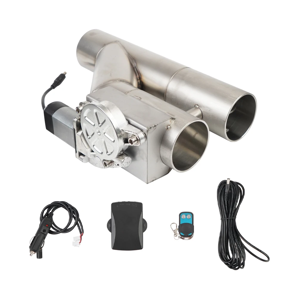 2.5inch/3inch Stainless Steel Double Valve Electric Exhaust Y Pipe Exhaust Cut Out Valve Kit car exhaust pipe valve kit
