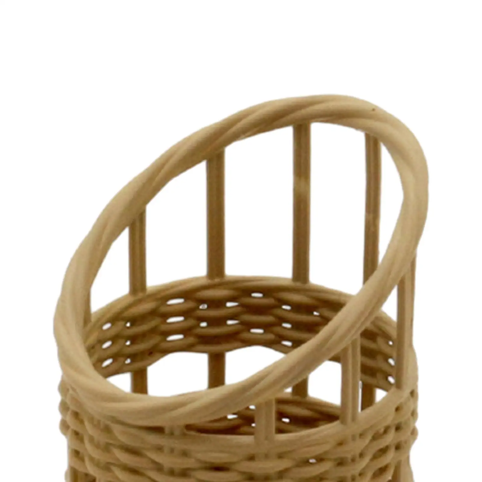 1/6 1/8 Miniature Woven Basket Bread Basket Mini Resin Baskets Dollhouse Candy Basket Camping Food Snack Basket for Kids Age 3~6