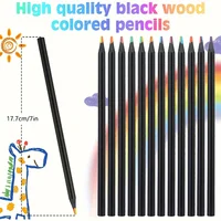 12/24/36/48Pcs 7 Colors Rainbow Pencils 3.3mm Colored Pencils For Art Drawing Coloring Halloween Thanksgiving Gift 2
