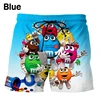 Funny M&M's Chocolate Bean Beach Shorts Men 3D Printing M&M Board Shorts Swimsuit Summer Quick Drying Shorts Sport Shorts 3