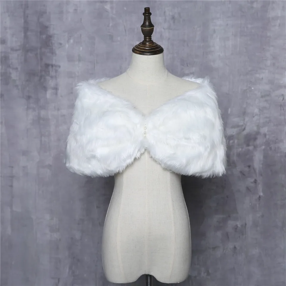Ivory Faux Fur Pearl Wedding Wrap Bridal Cape Bridal Wrap Shrug Stole Cape  Women Wedding Shawl Customized - AliExpress, image size:960x960
