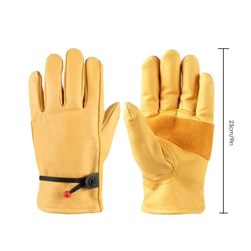 Safety Gloves 1 Pair Yellow Cowhide Gloves Soft Sensitive Gloves Finger Guards for TIG Welding TIG Glove Bike Accessoris