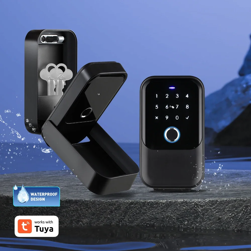 

Smart Tuya High Security IP65 Waterproof Ourdoor Wireless Digital Key Card Fingerprint Key Box