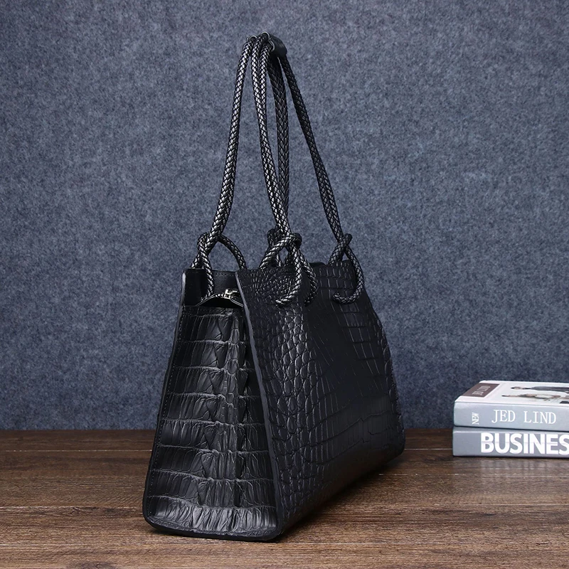 Real cowhide leather Crocodile Pattern luxury designer handbag women bags luxury brand high quality genuine leather women's bag
