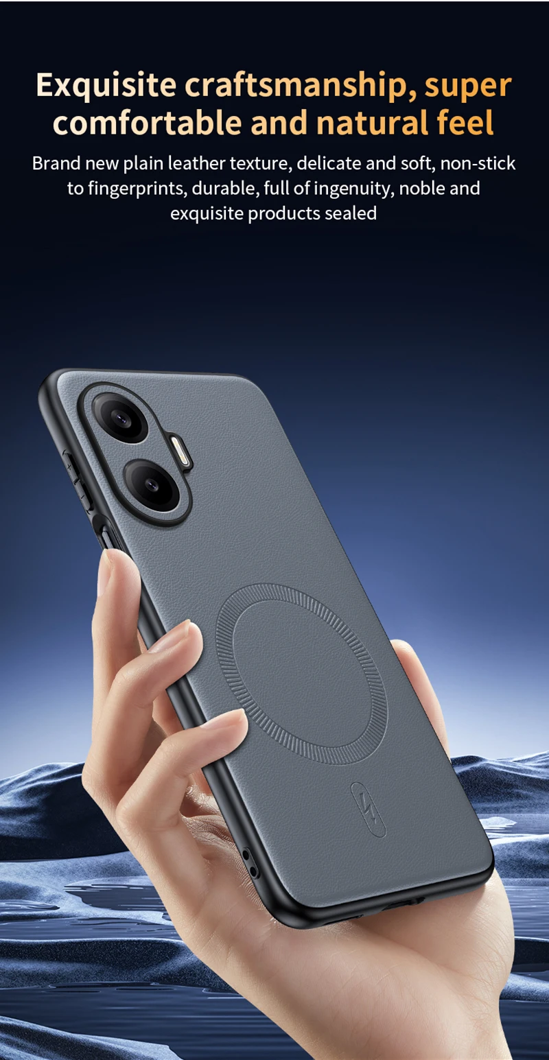 Für Poco F7 Fall Magnetische Leder Schild Abdeckung Hohe Qualität Anti-Fingerprint Nicht-Slip PC + TPU Fall für Poco F7 – Detail 14