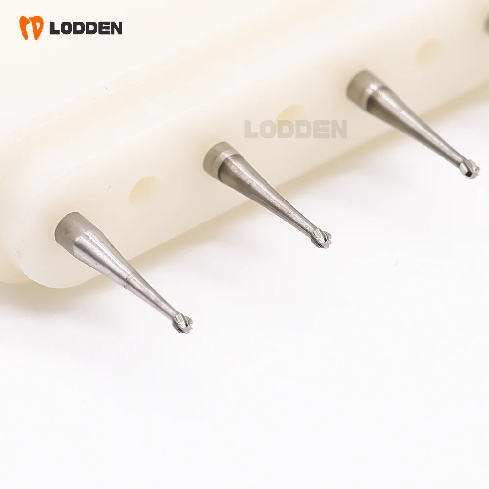 LODDEN 5 Stück/Box Wolframkarbid-Bohrer, Kugel, rund, 11 Größen, FG 1–9, einfach geschnittene Bohrer, 1,6 mm, hohe Geschwindigkeit, für Zahnmedizin-Schleifwerkzeuge – Detail 5