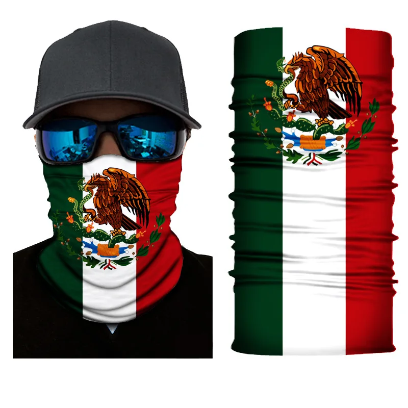 Multifunctional Bandana Sunscreen Mask Sports Seamless Bandana Cycling Mask Polyester Flag Printing Face bandana scarf sun protection mask