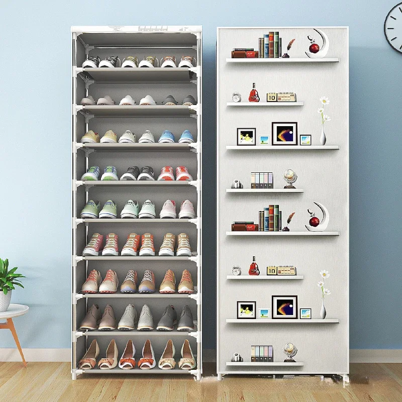 Home Multi-layer Simple Assembly Double Zipper Sealed Dust-proof Shoe Cabinet Multi-functional Non-woven Storage Locker