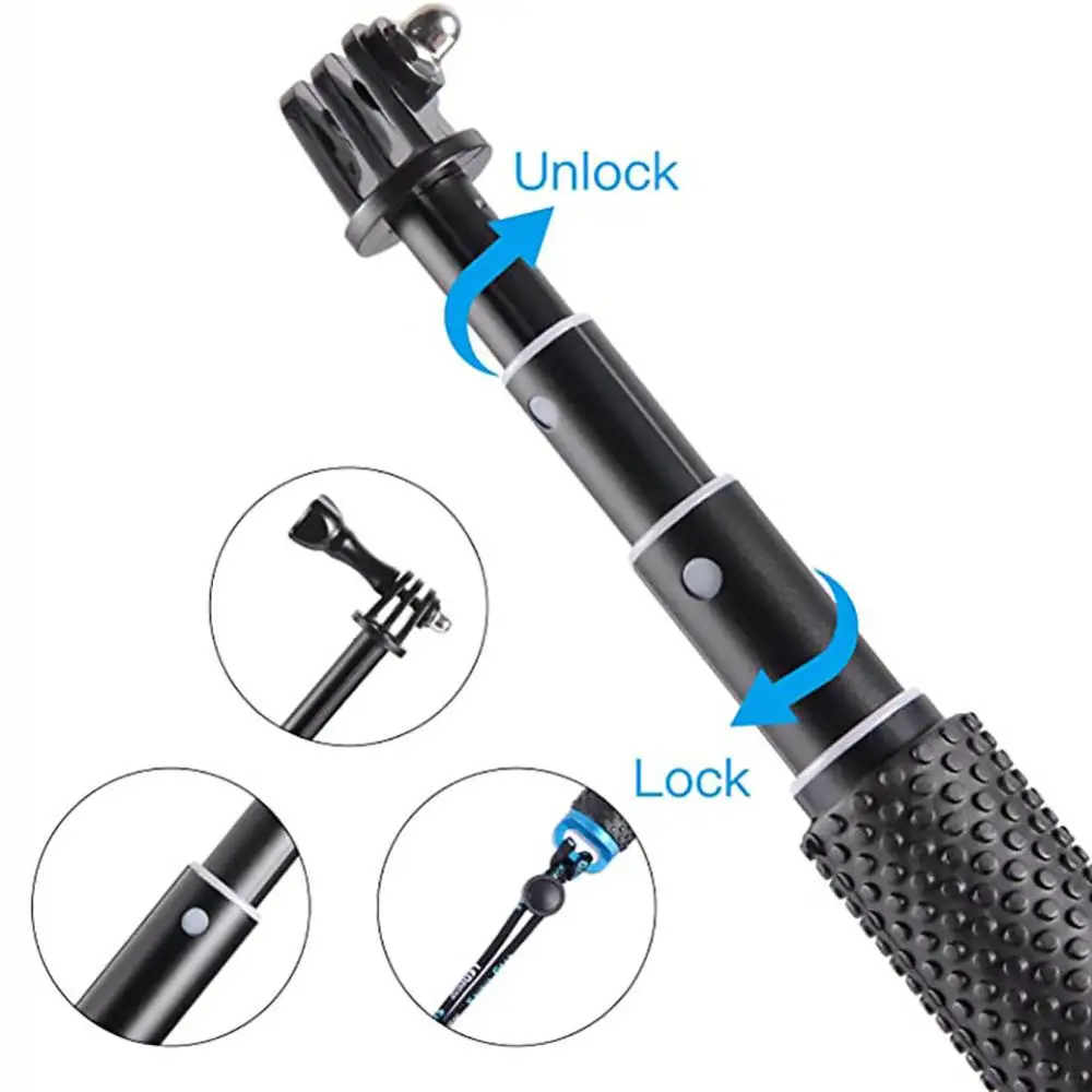 Elescoping Pole With Non-slip Rubber Handle Lightweight Portable Adjustable Scalable For 10 9 8 7 6 5 4 3 48cm