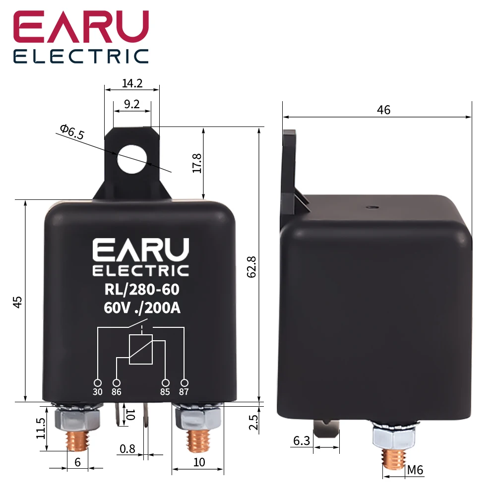 EARU High Current Relay Starting 200A 100A 12V 24V Power Automotive Heavy Current Start relay Car relay Earu