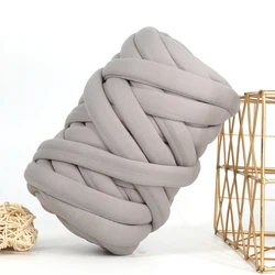 Luxurious Thick Chunky Cotton Wool Tube Yarn (Light gray)