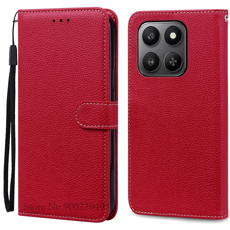 Leather Flip Wallet Phone Case with Stand and Magnetic Closure, Protective Cover and Shell
