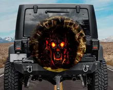 

Skull Jeep Halloween Spare Tire COVER CAR, Fire Skull Halloween Spare Tire COVER CAR For Jeep, Halloween Car Accessories