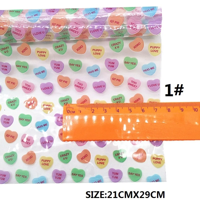 Sewing & Fiber Candy Hearts Printed Transparent See Through JELLY