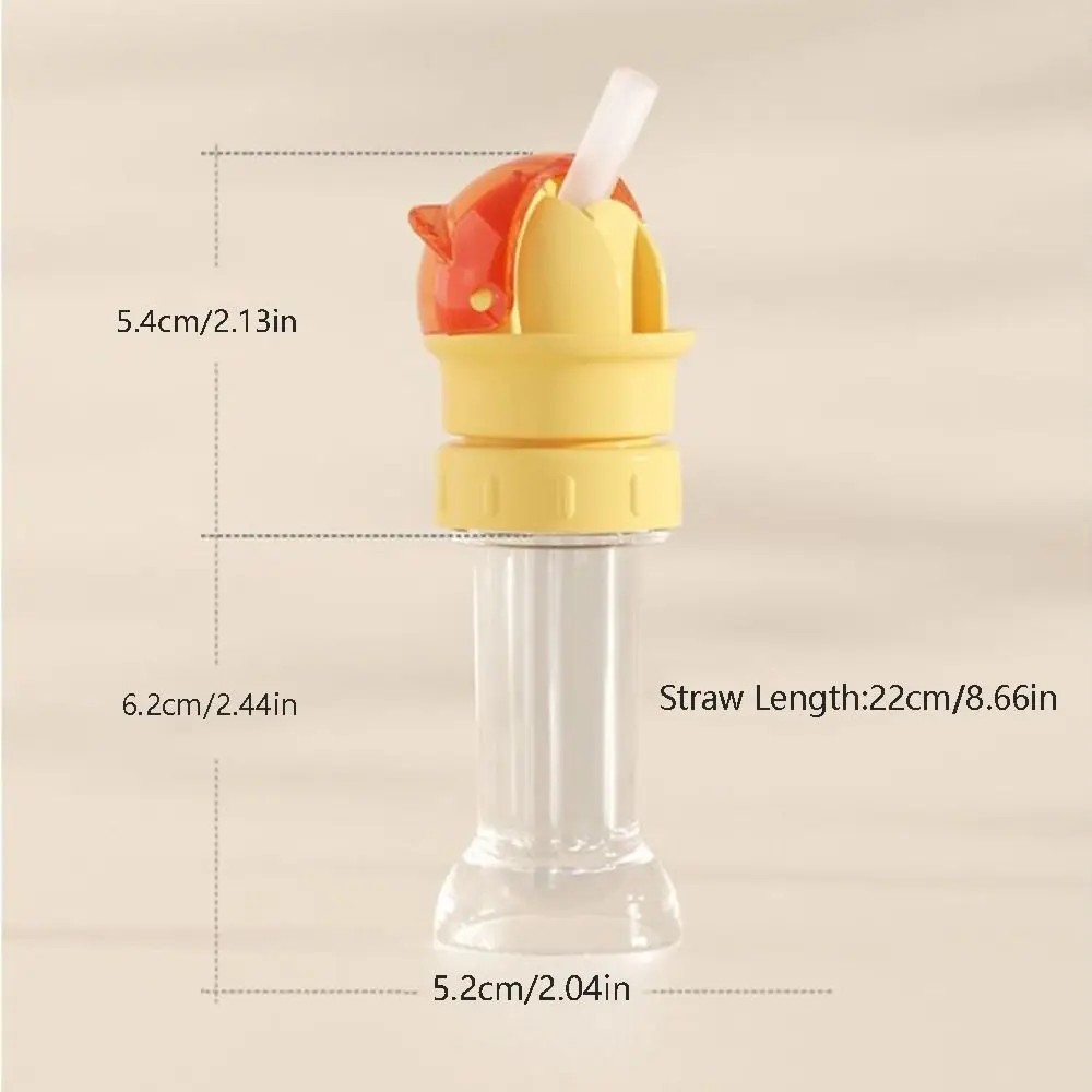 Portable Silicone Straw Lid Turn Cap 2-in-1 No Spill Dust-proof