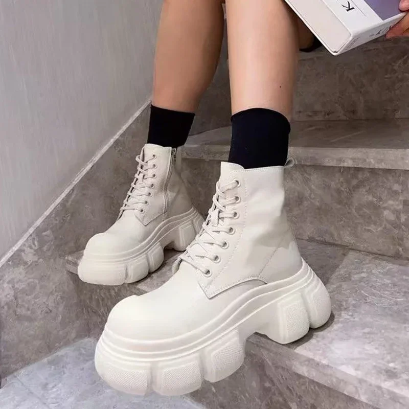 

Женские ботинки челси на платформе, повседневные мотоциклетные ботинки на среднем каблуке, в готическом стиле, зима 2023