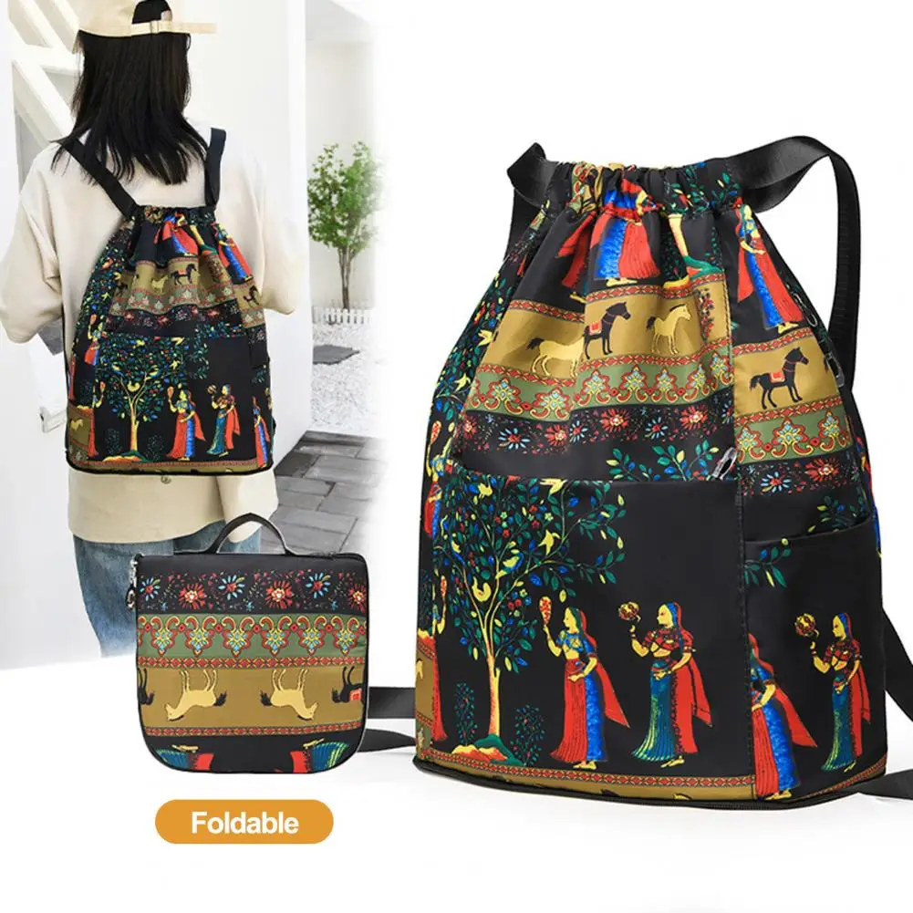 

Drawstring Backpack Waterproof Backpack Foldable Backpack Abrasion-resistant Nylon Backpack Multi-pocket Versatile Travel Bag