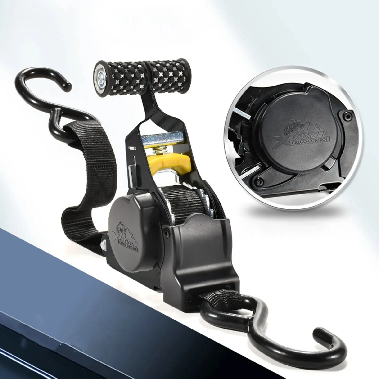 Motorcycle Heavy-Duty Retractable Tie-Down Straps with S Hook Tensioner