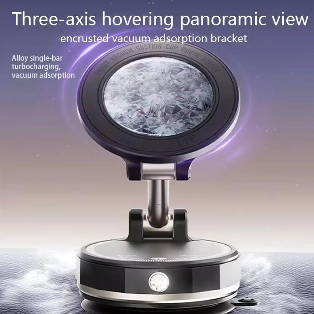 Magnetic Phone Holder with 360 Rotation and Automatic Suction Cup