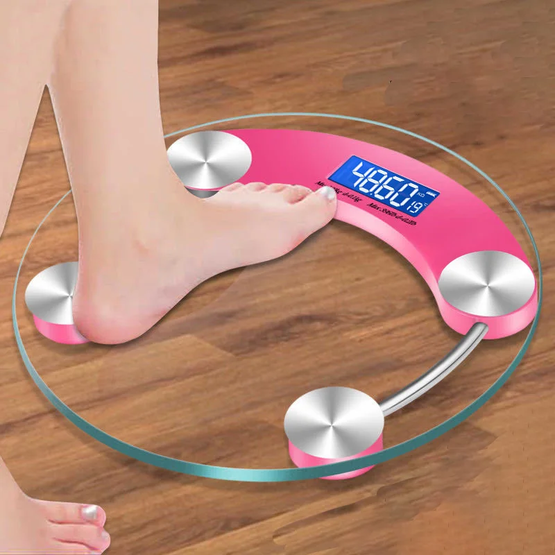 LCD Display High-Definition Digital Scale Round Shape Bathroom Body Weight Scale 0.2-180KG Precision Floor Electronic Scales - 2