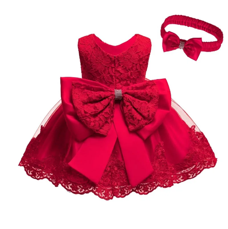 Elegant Baby Girls Dresses For Girls Toddler Girl Wedding Evening Party Sweet Dress Kids Ball Gown Birthday Xmas Bow Red Dress