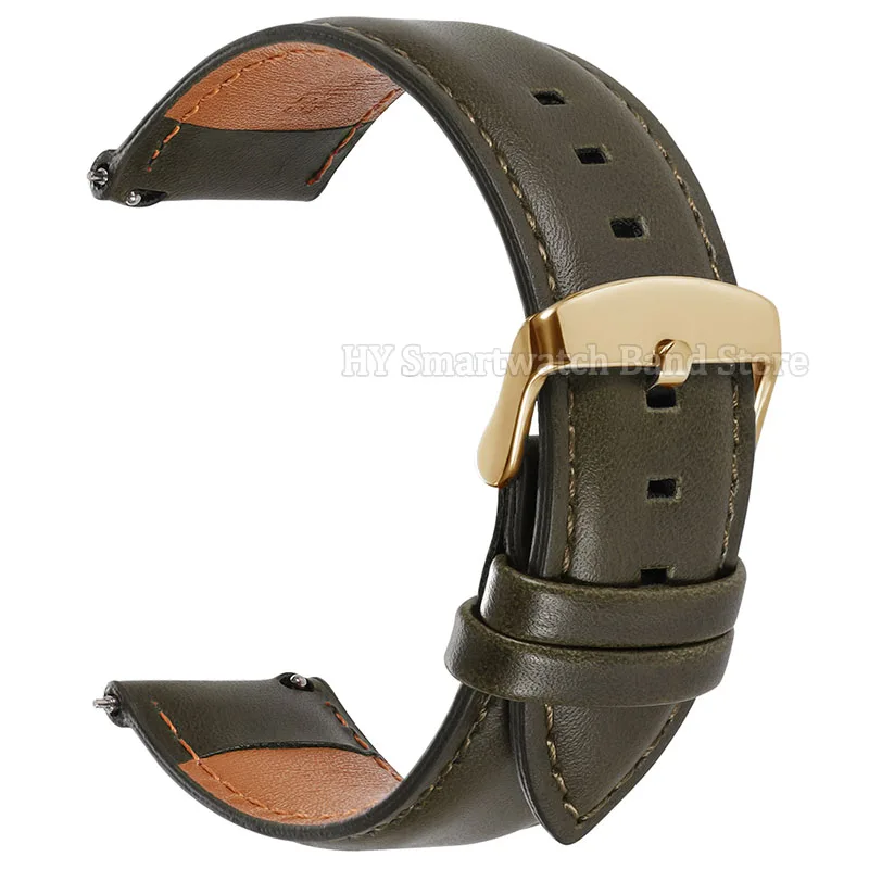 Vintage Brown Cowhide Leather Watch Band with Pin Buckle and Quick Release - Multiple Sizes Available