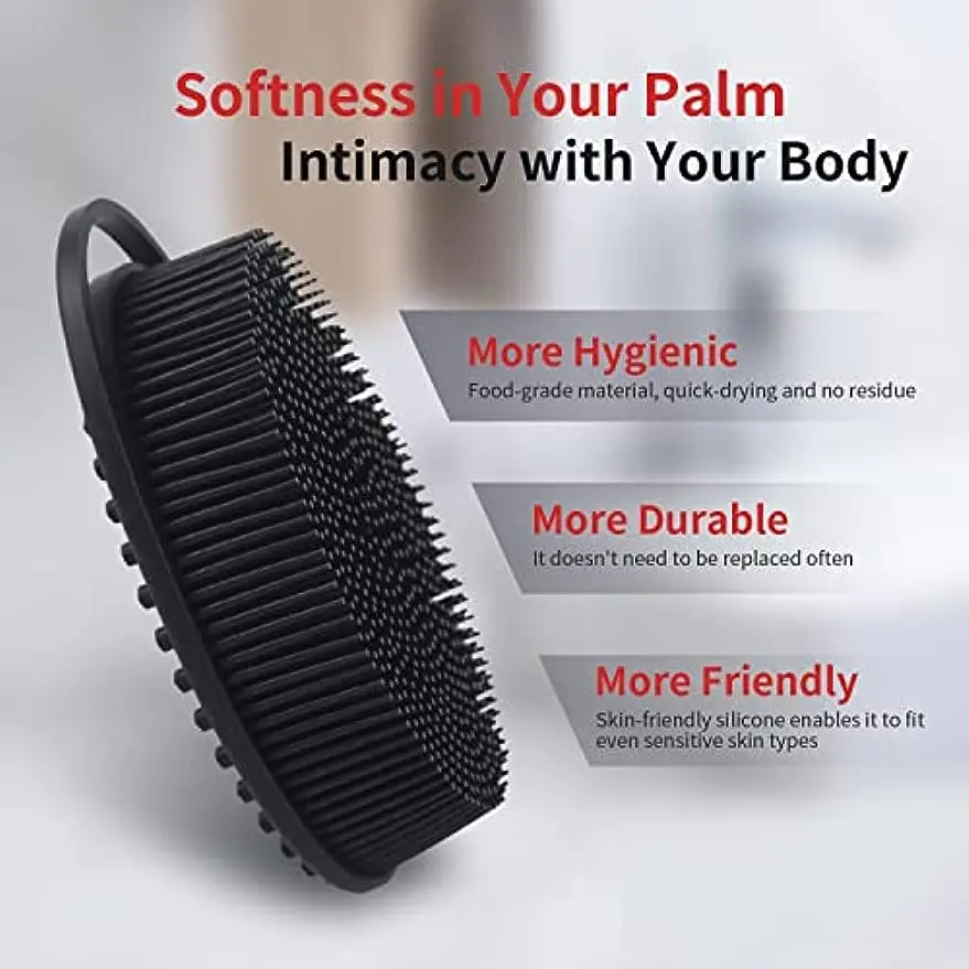 Body Scrubber Silicone Loofah Wash Brush for Shower