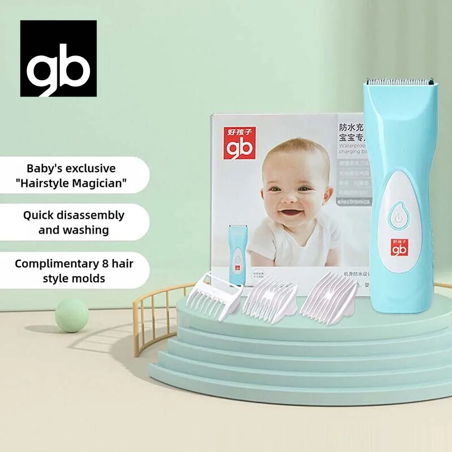 gb Children's hair clipper, USB charging, 8 free hairstyle molds, fully washable, ergonomic design, detachable design
