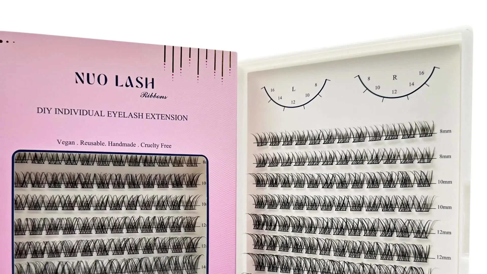 Кластерные ресницы черные 1 см-1.5 см