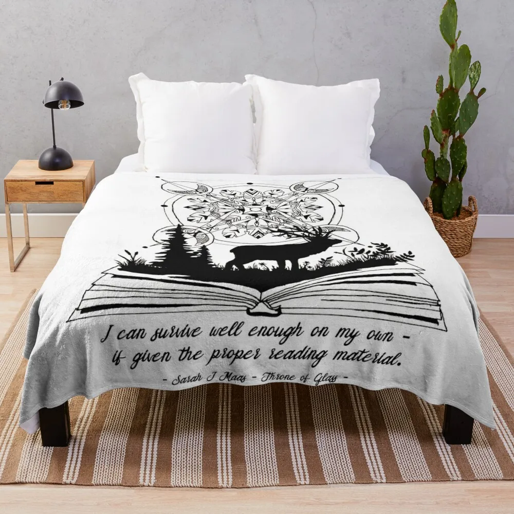 

ToG Deer Quote Plain (SJM Art Collection) Throw Blanket Fluffy Blankets Large Decorative Bed Blankets