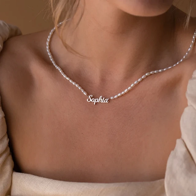 Merci Maman Personalised Pearl Pendant Necklace, Gold at John Lewis &  Partners