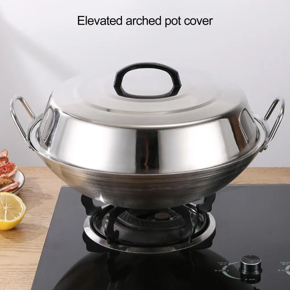 

Safe Pot Lid Stainless Steel Pot Lid with Heat-resistant Handle Anti-rust Smooth Mirror Polished Steam Cover for Griddle
